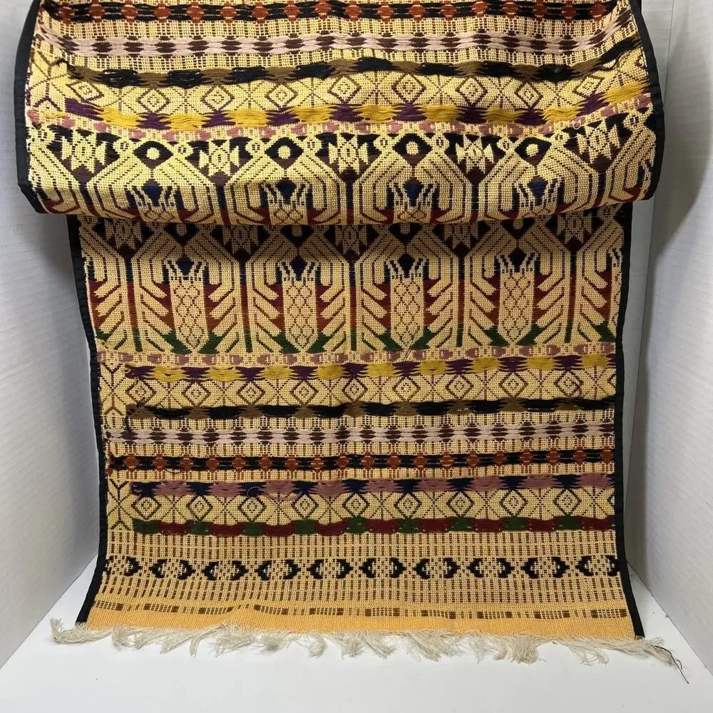 Guatemalan Quetzal Bird Hand Woven Textile Wall Hanging 17 X 41